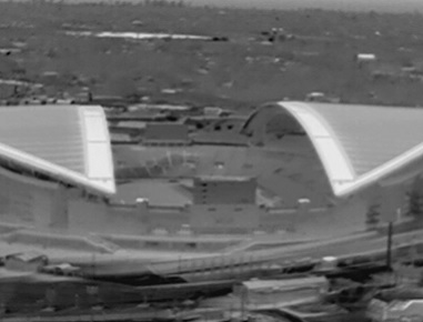 DJI ZenmuseXTカメラによるテストフライト映像です。上空飛行中に被写体となる物体の赤外線量を見やすくするためパレット変更が可能となります。